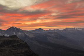 Scenic Landscape of Sunset alpine