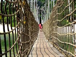 Rope bridge on Sentosa beach in Singapore