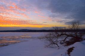 Iced lake at Winter Landscape