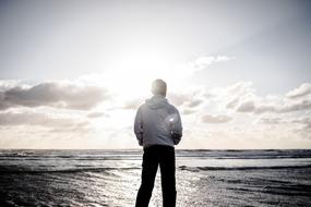 Beach Sunset Man