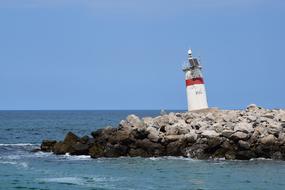 lighthouse on the coast of the resort of Agva, Turkey