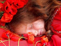 Girl Poppies Red