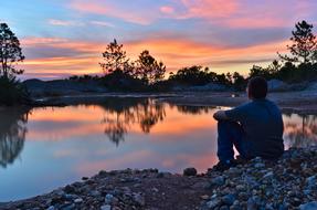 Boy Sitting Relax