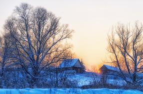 Winter Village Sunset