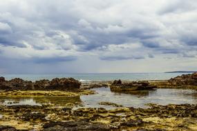 Rocky Coast Sky Clouds