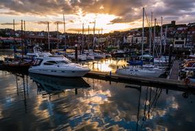 Scarborough Harbour at Sunset