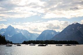 Sunrise Mountains Boats