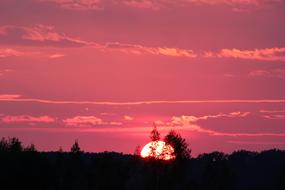Pink Sunset Evening Nature