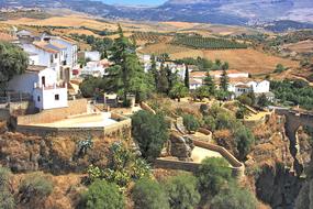 city panorama on the hill in Andalusia, Ronda, Spain