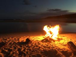 bonFire on Beach Coast