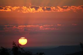 Sunset Red on Sky Nature