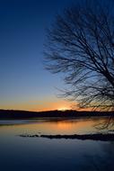 Lake Sunset Frozen