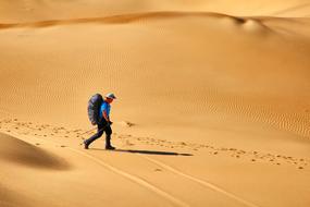 man Figure Hiking at desert