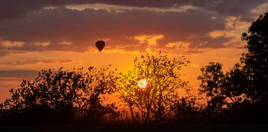hot air balloon at Sunset