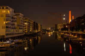 Port Architecture Lighting at night