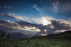 cloudy evening sky over mountains