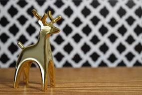 Gold Deer Wood Christmas