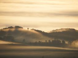 Sunrise Dawn Mist Morning Hill