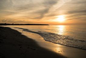 Sunset Sea beach landscape