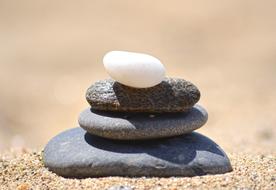 stone tower on the beach in close-up