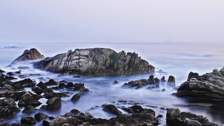 rocks in the sea in korea