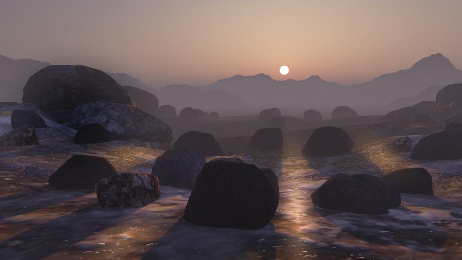 digital landscape sunset nature