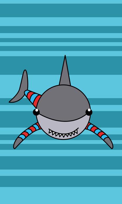 cartoon striped shark