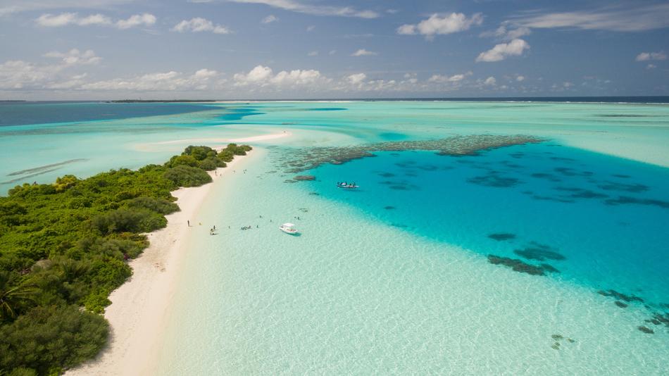 aerial photography of paradise beach