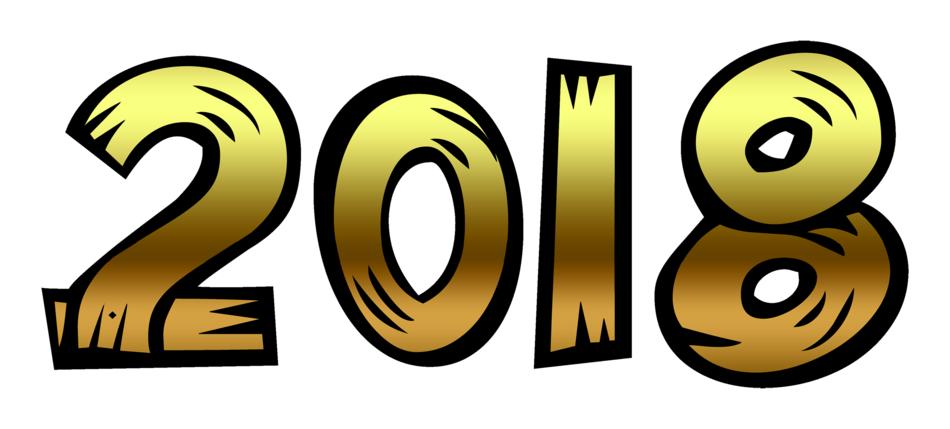 text golden 2018 new year