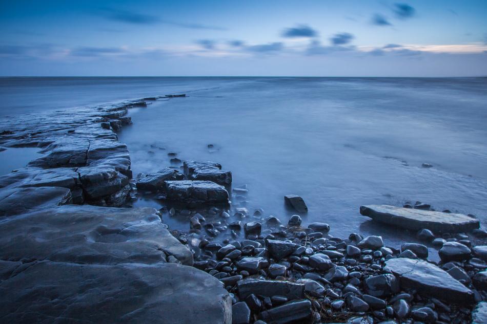rocks and stones on the coast in england