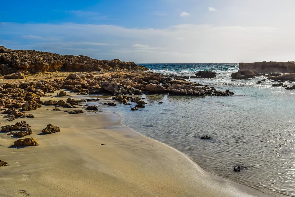sea coast with stones in cyprus