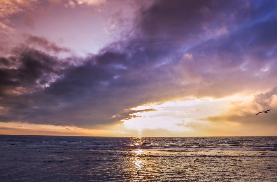 sky with clouds over the sea during sunset