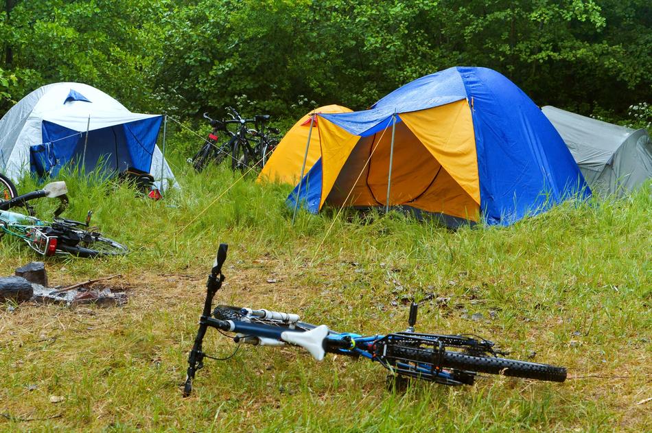 Bike Camping at Rain