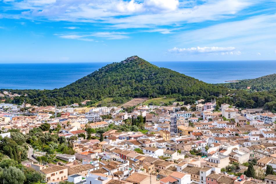 panoramic view of the coastal town in Capdepera