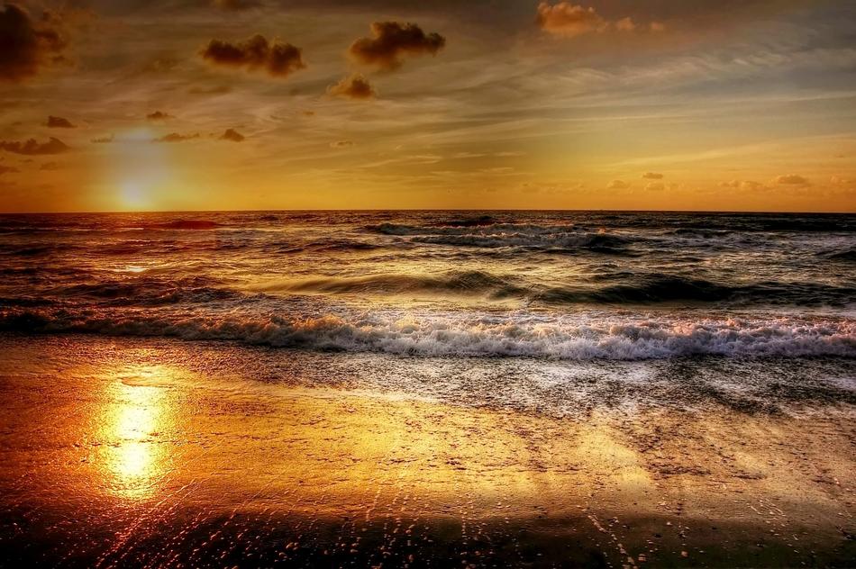 Sea at Sunset in Denmark