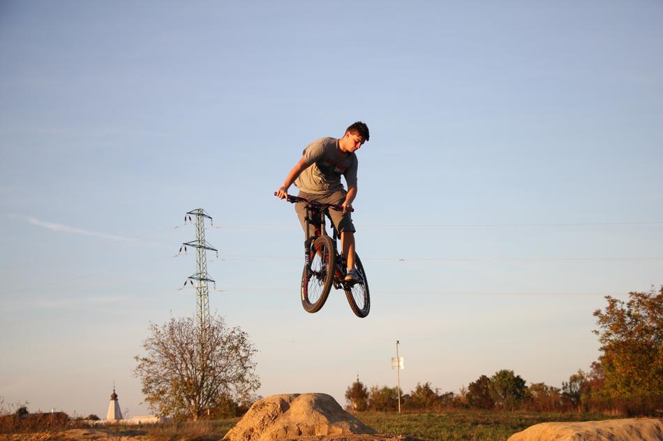 biking in the countryside