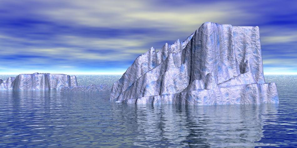 iceberg in the sea in winter
