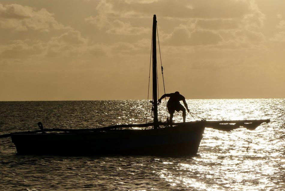 Sundown Sea Boat