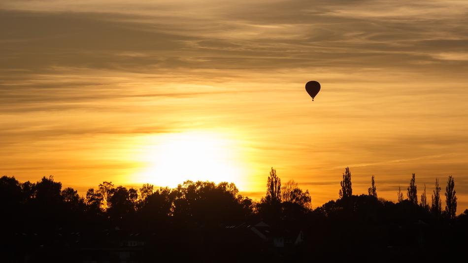 Balloon in Sunset Sky