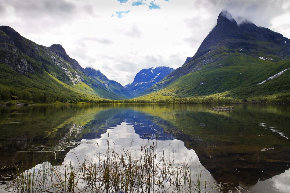 Beautiful Landscape of Mountains and Lake