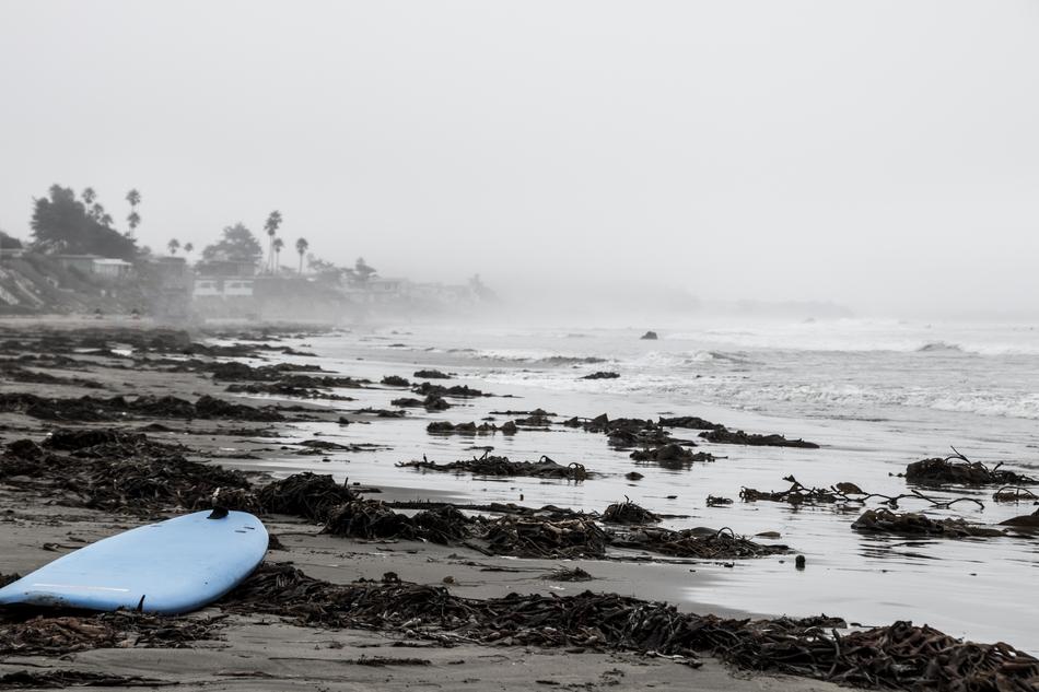 Surfboard on Beach in Usa
