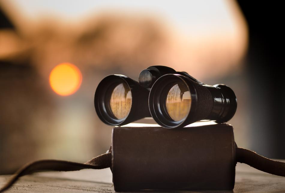 Binoculars Dusk Sunset