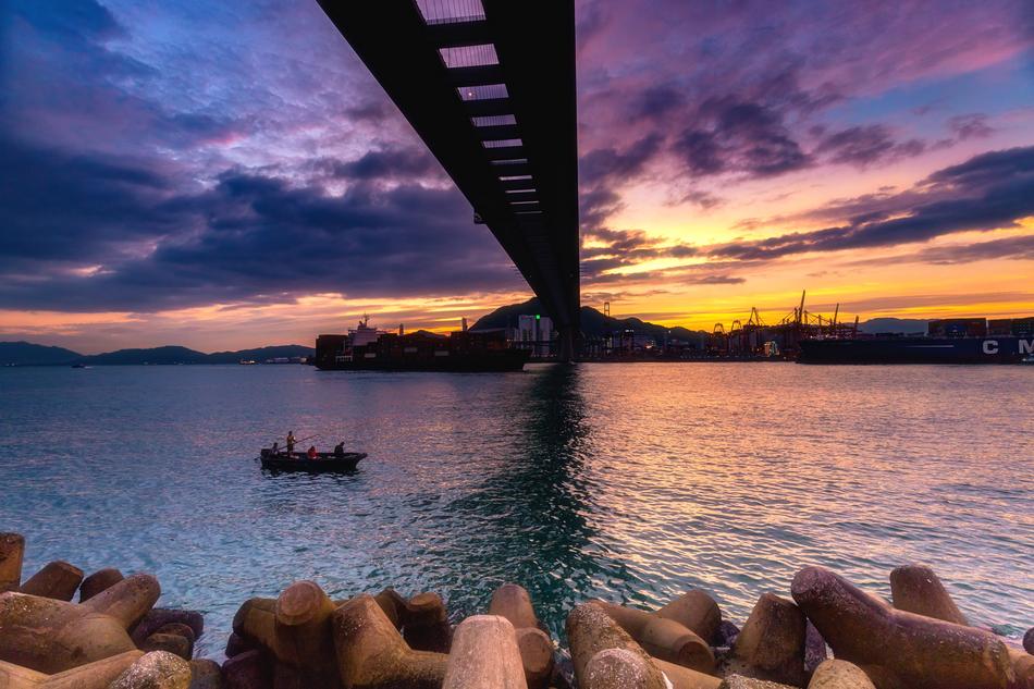 Construction Bridge Sunset