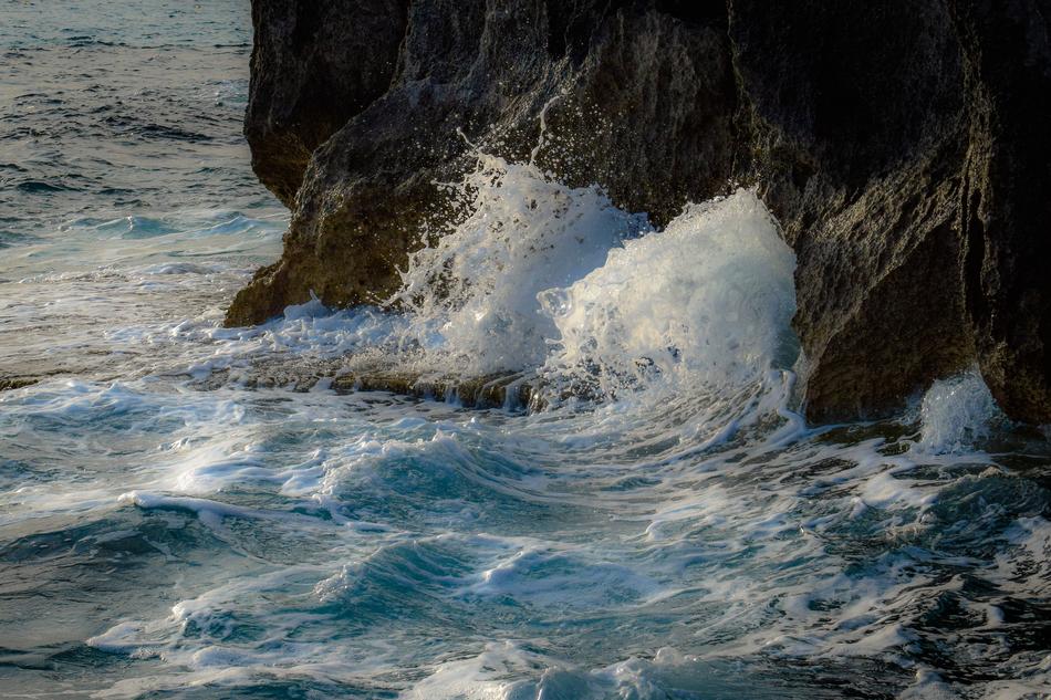 Wave Crushing Rocky Coast