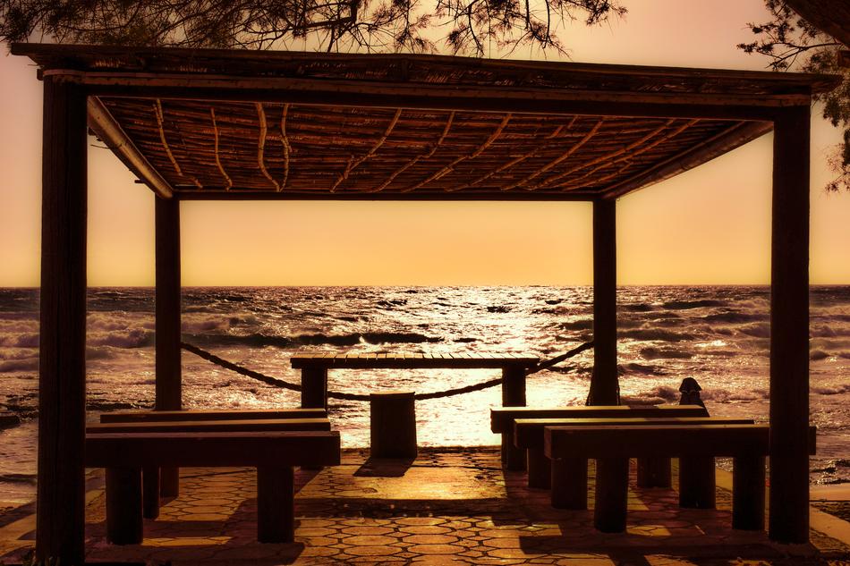 building for wedding ceremonies on the beach in ayia napa, cyprus
