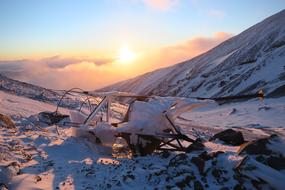 Winter Mountains Sunset