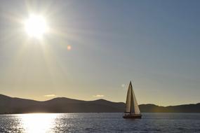 Sailing Boat in Sea in Croatia