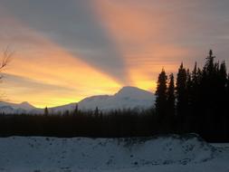 Mountain at Sunset Landscape