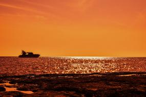 Boat Sea Sunset