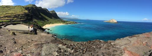 panoramic view of Oahu Hawaii Beach